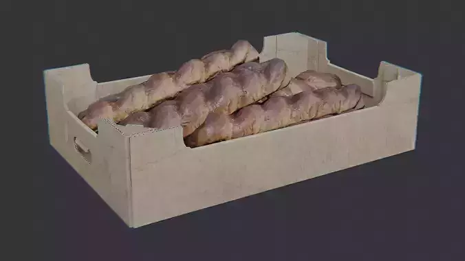 Bread Basket with Loaves in Cardboard Box
