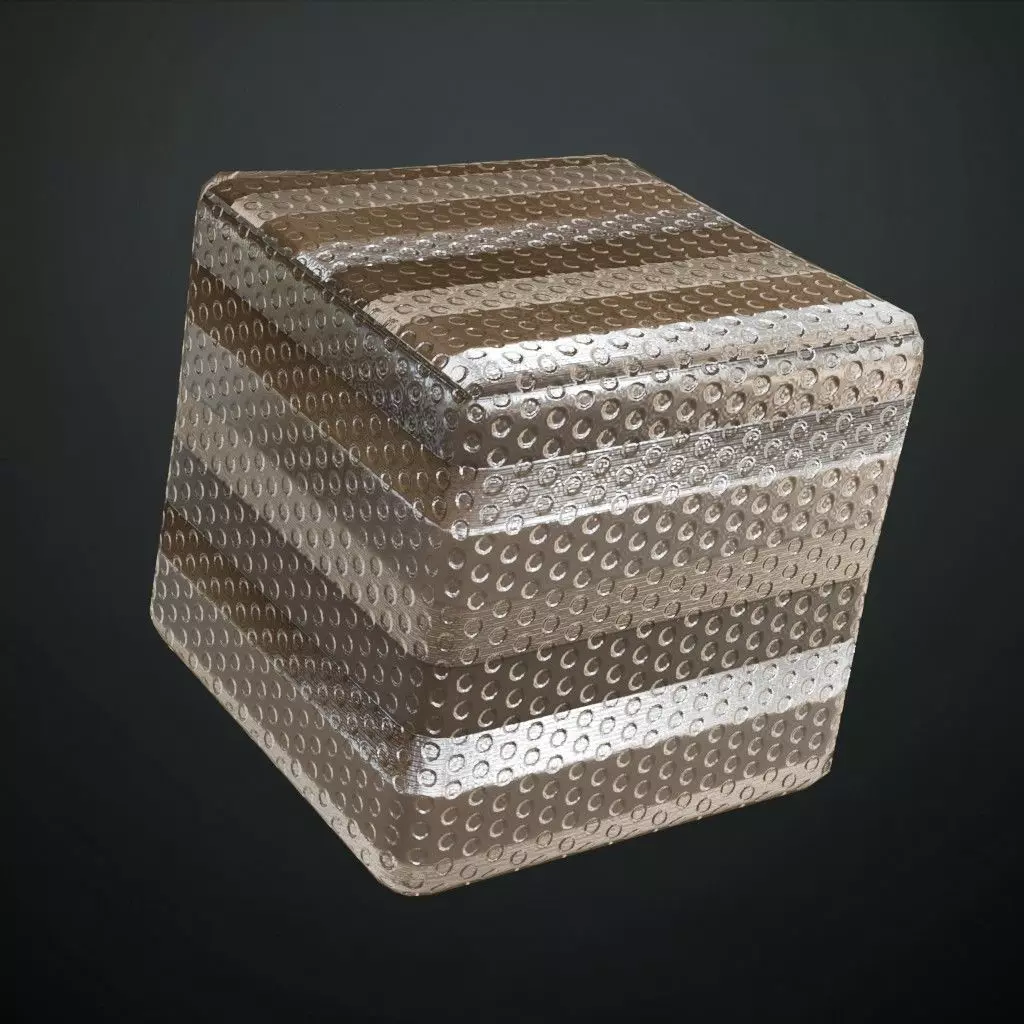 Perforated Corrugated Metal Grill Texture PBR Seamless Texture_4