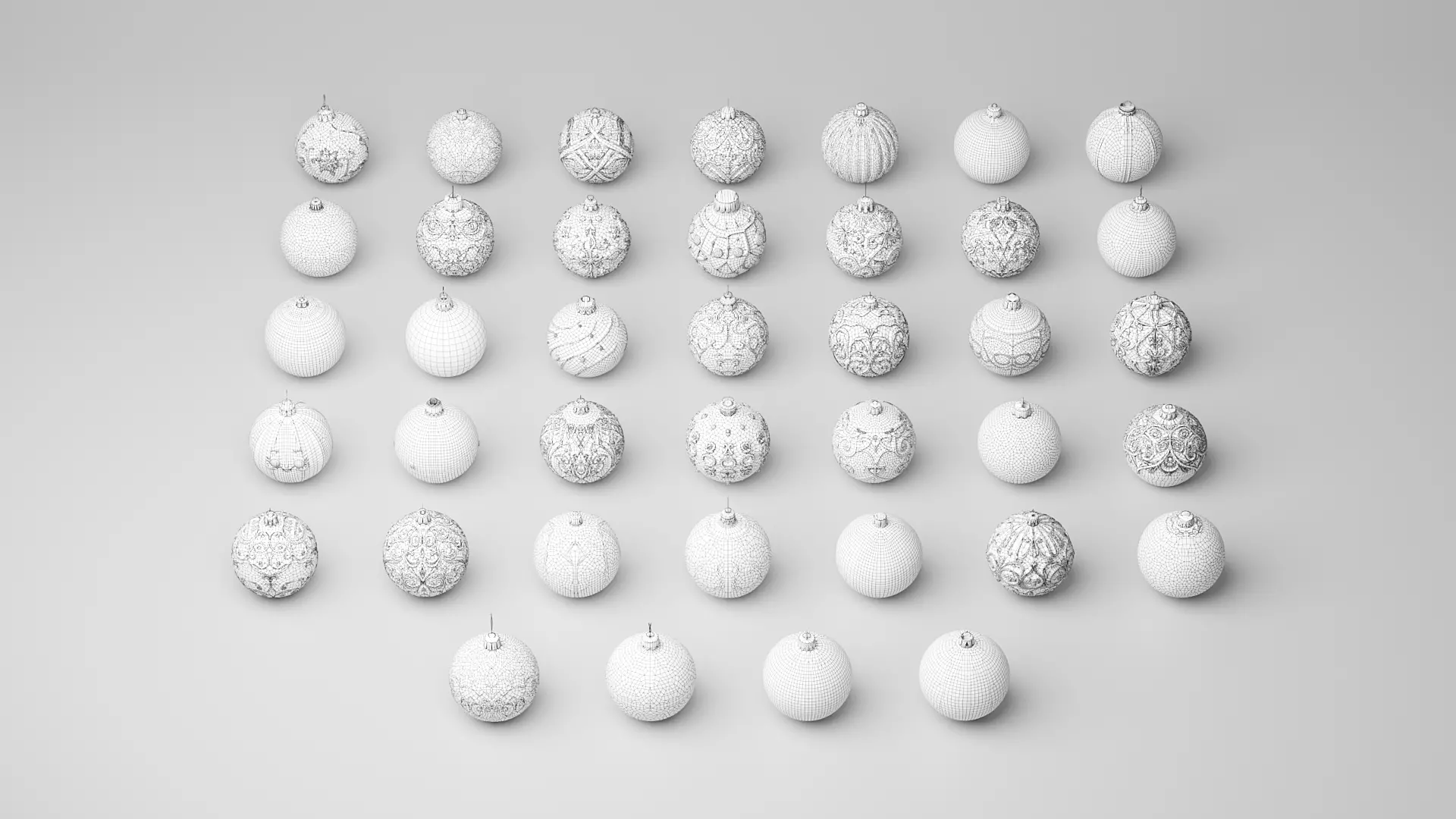 Christmas decoration colored ball 3D model_7