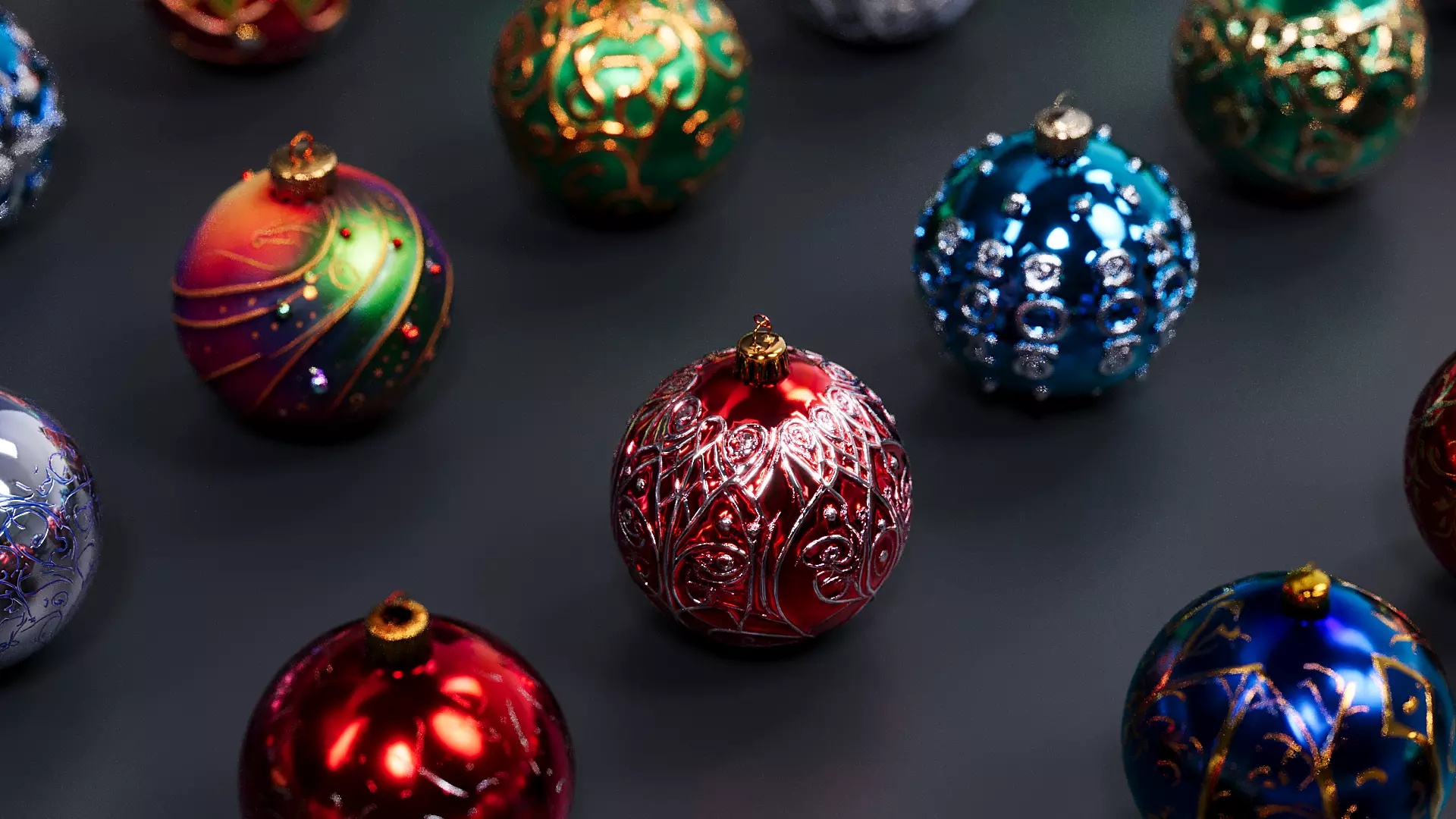 Christmas decoration colored ball 3D model_3