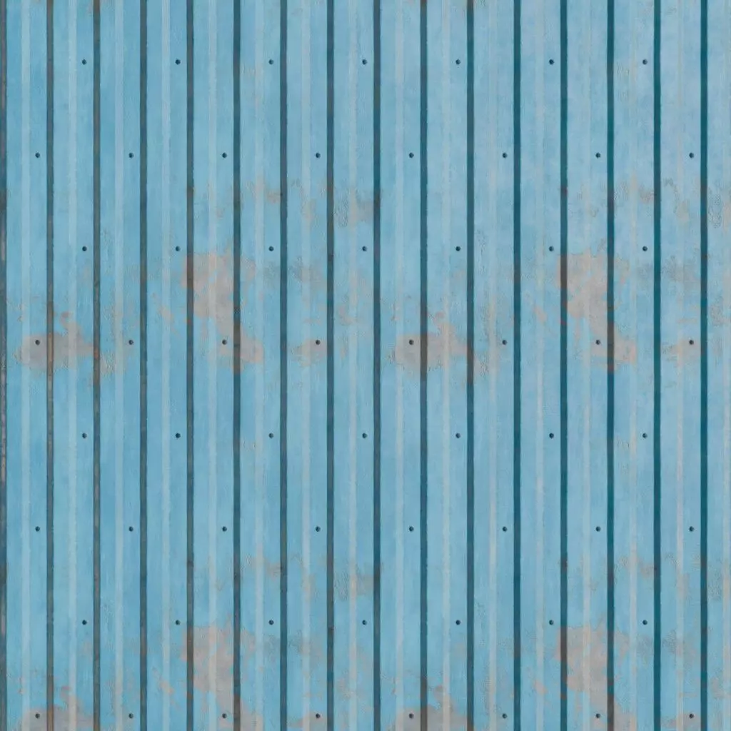 Rusted Blue Painted Corrugated Steel Siding PBR Seamless Texture_2