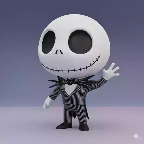 Jack Skellington Kawaii Chibi 3D Collectible Figure STL File 3D print model