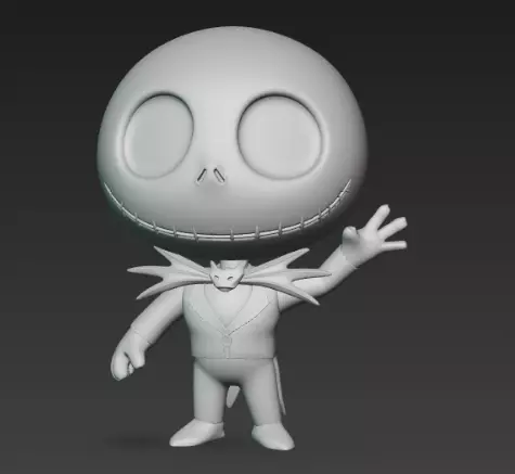 Jack Skellington Kawaii Chibi 3D Collectible Figure STL File 3D print model_2