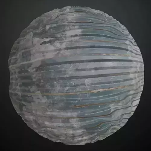 Weathered Blue Corrugated Steel Siding PBR Seamless