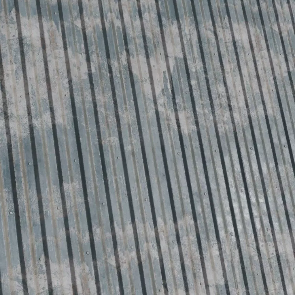 Weathered Blue Corrugated Steel Siding PBR Seamless Texture_3