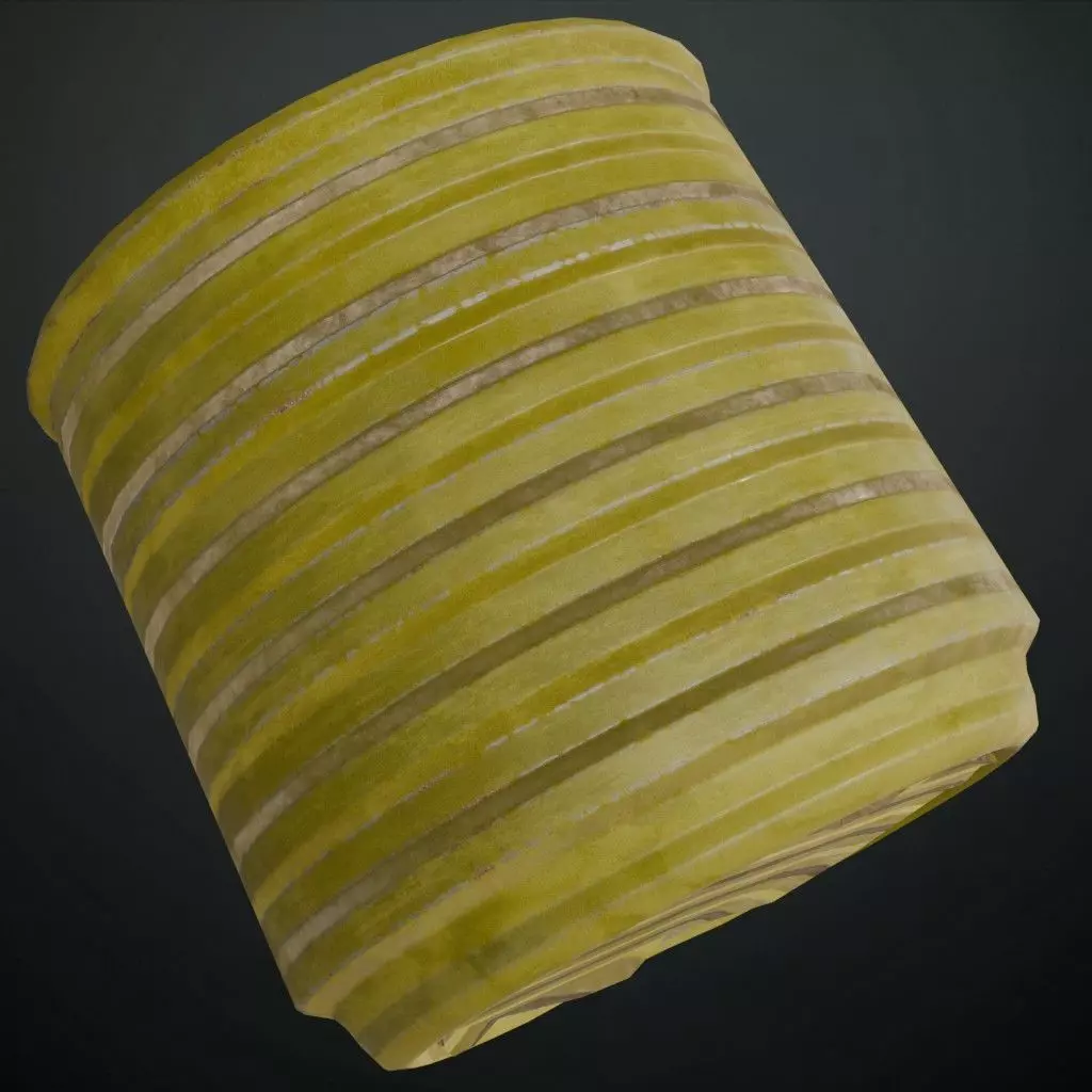 Worn Yellow Corrugated Steel Sheet PBR Seamless Texture_1