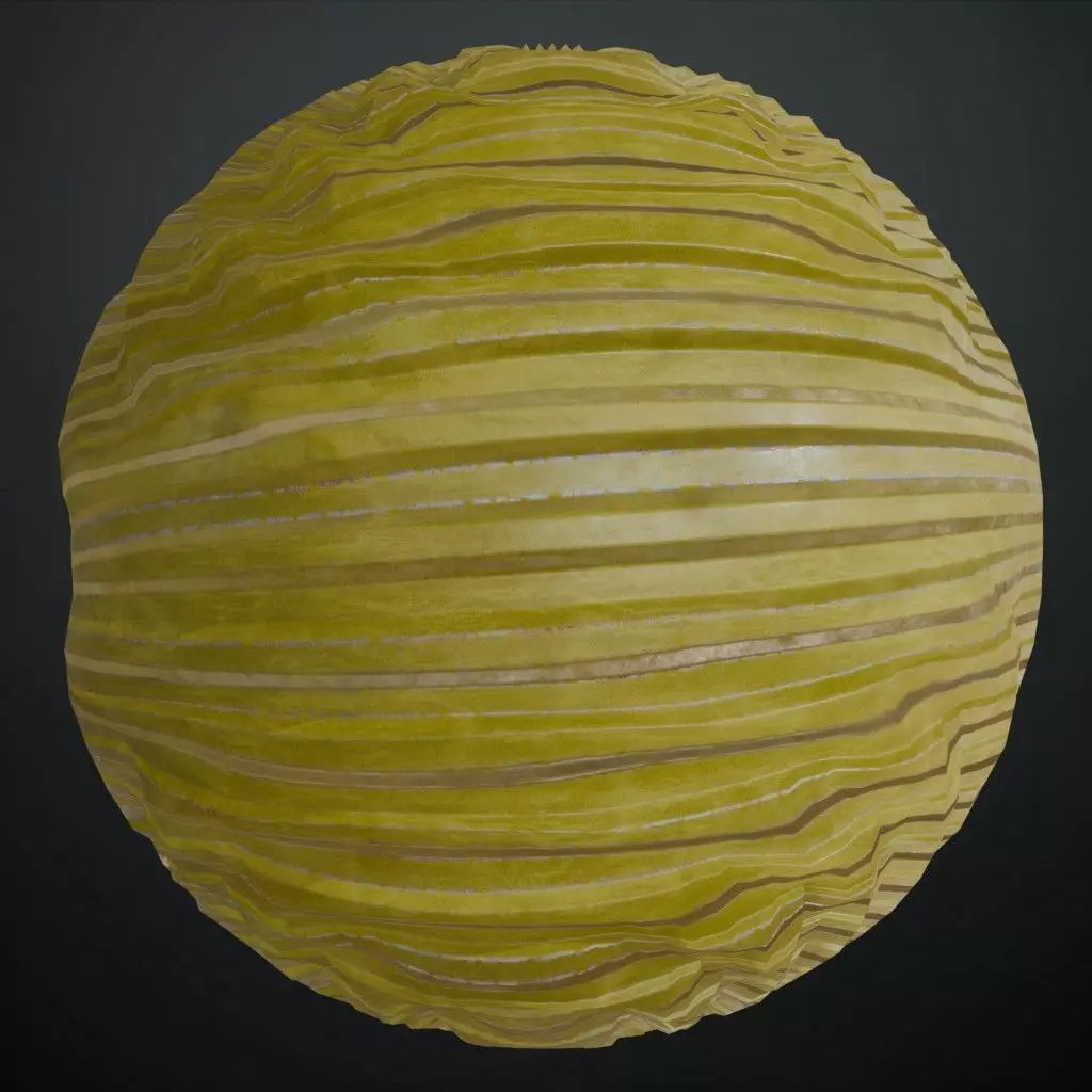 Worn Yellow Corrugated Steel Sheet PBR Seamless Texture_0