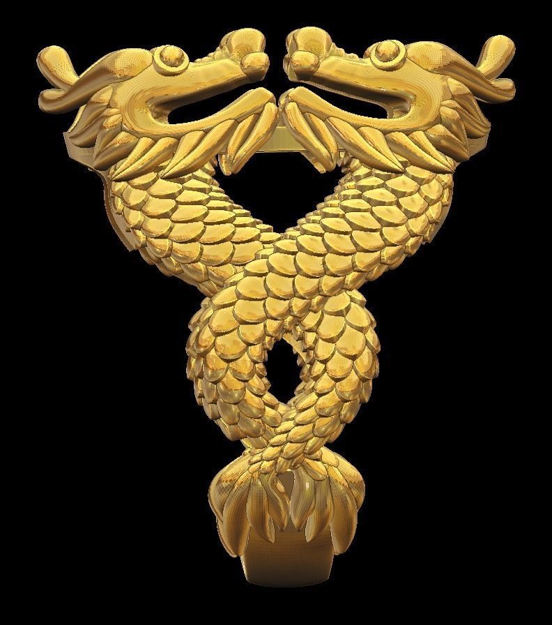 Dragon ring 3D print model_0