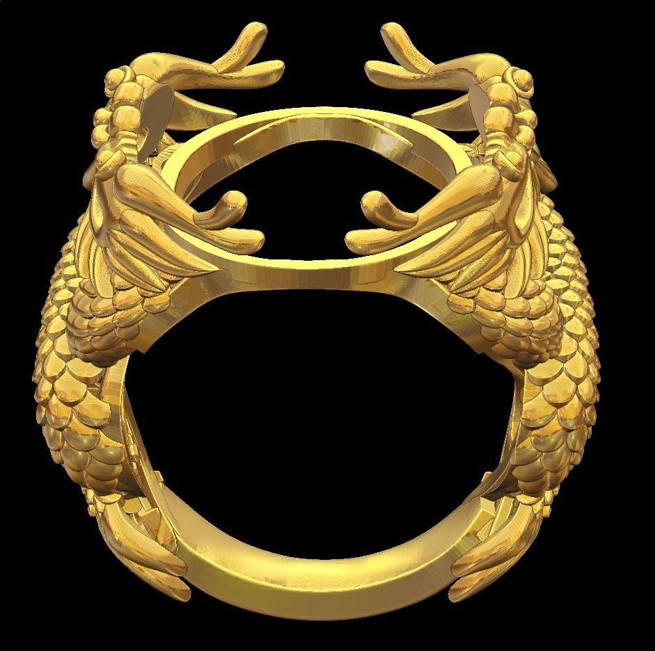 Dragon ring 3D print model_1