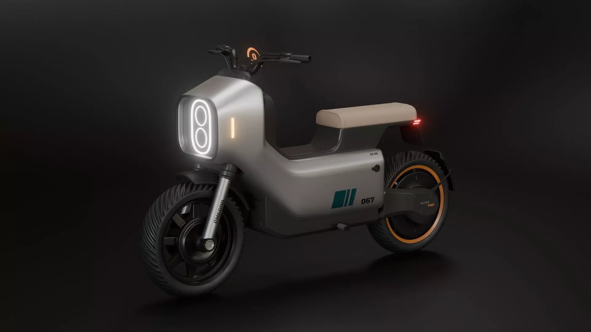 Futuristic Electric bike - Mini EV Bike 3D model_2