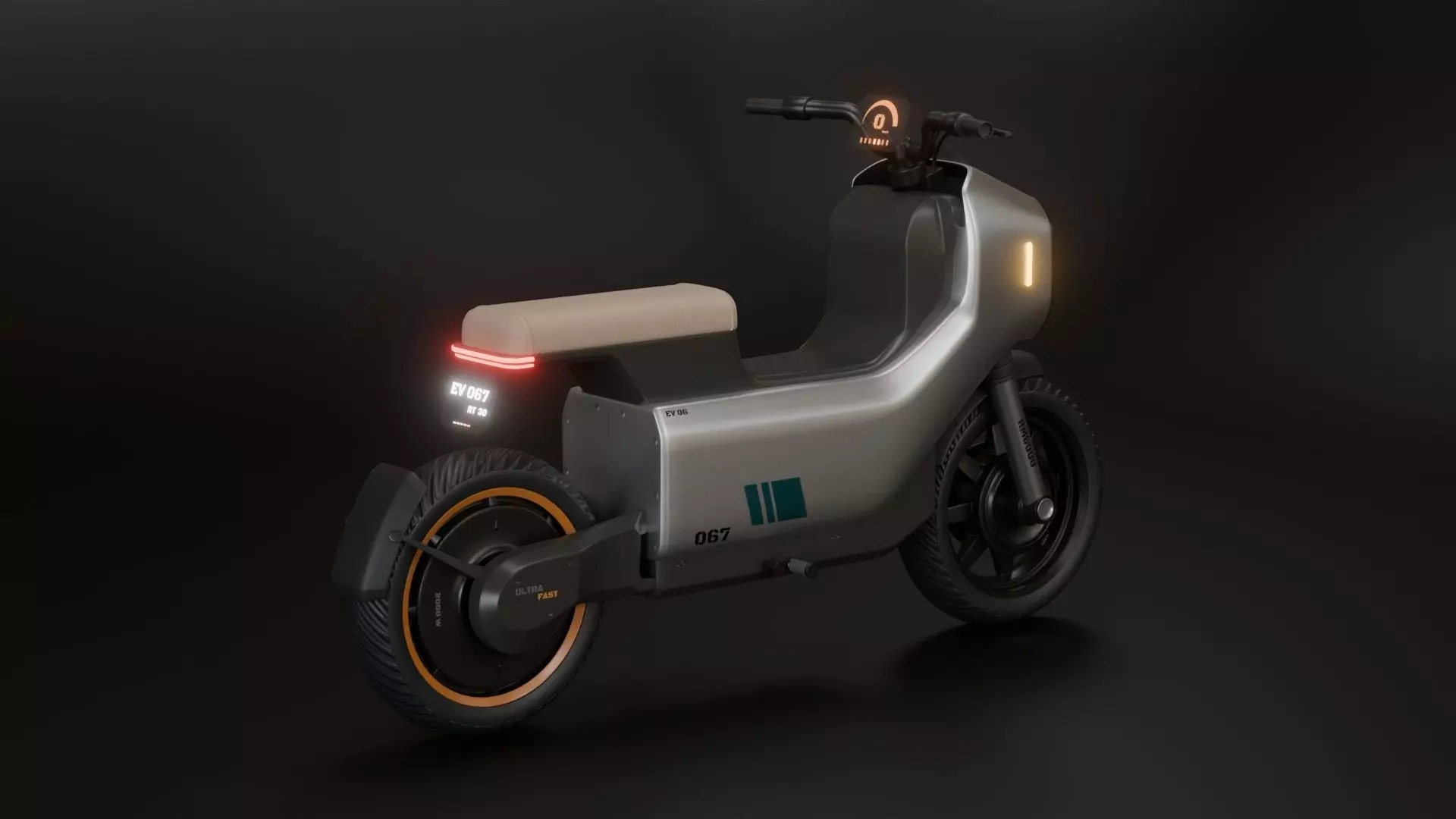 Futuristic Electric bike - Mini EV Bike 3D model_1
