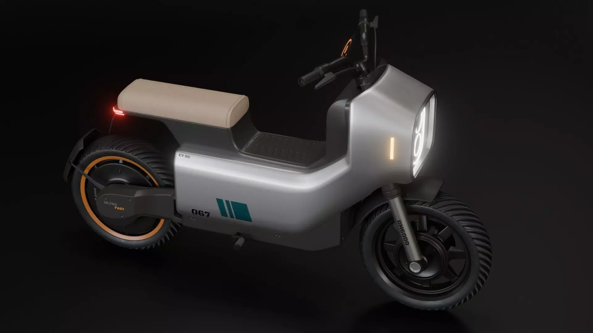 Futuristic Electric bike - Mini EV Bike 3D model_4