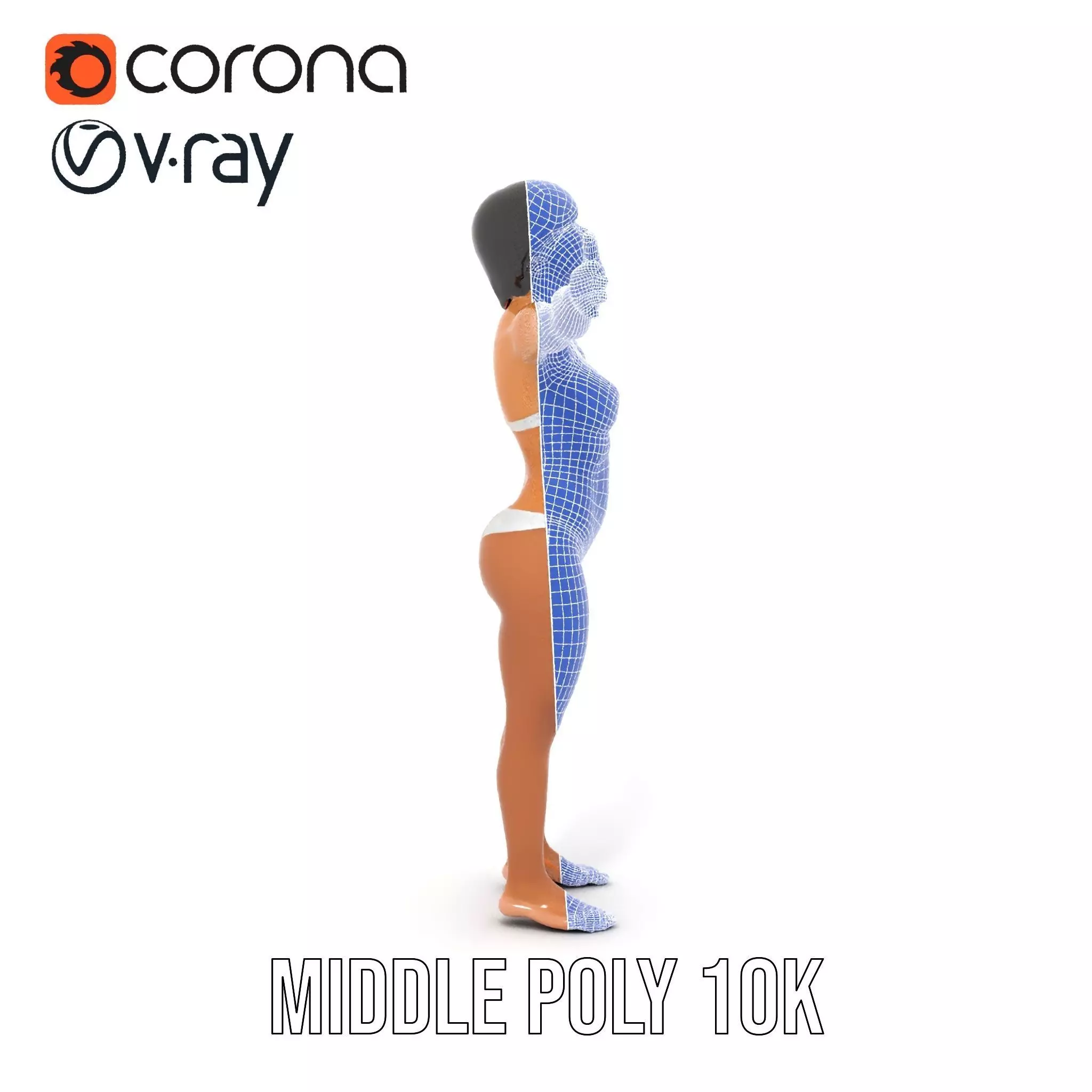 Elegant White Bikini model pack Low-poly 3D model_29