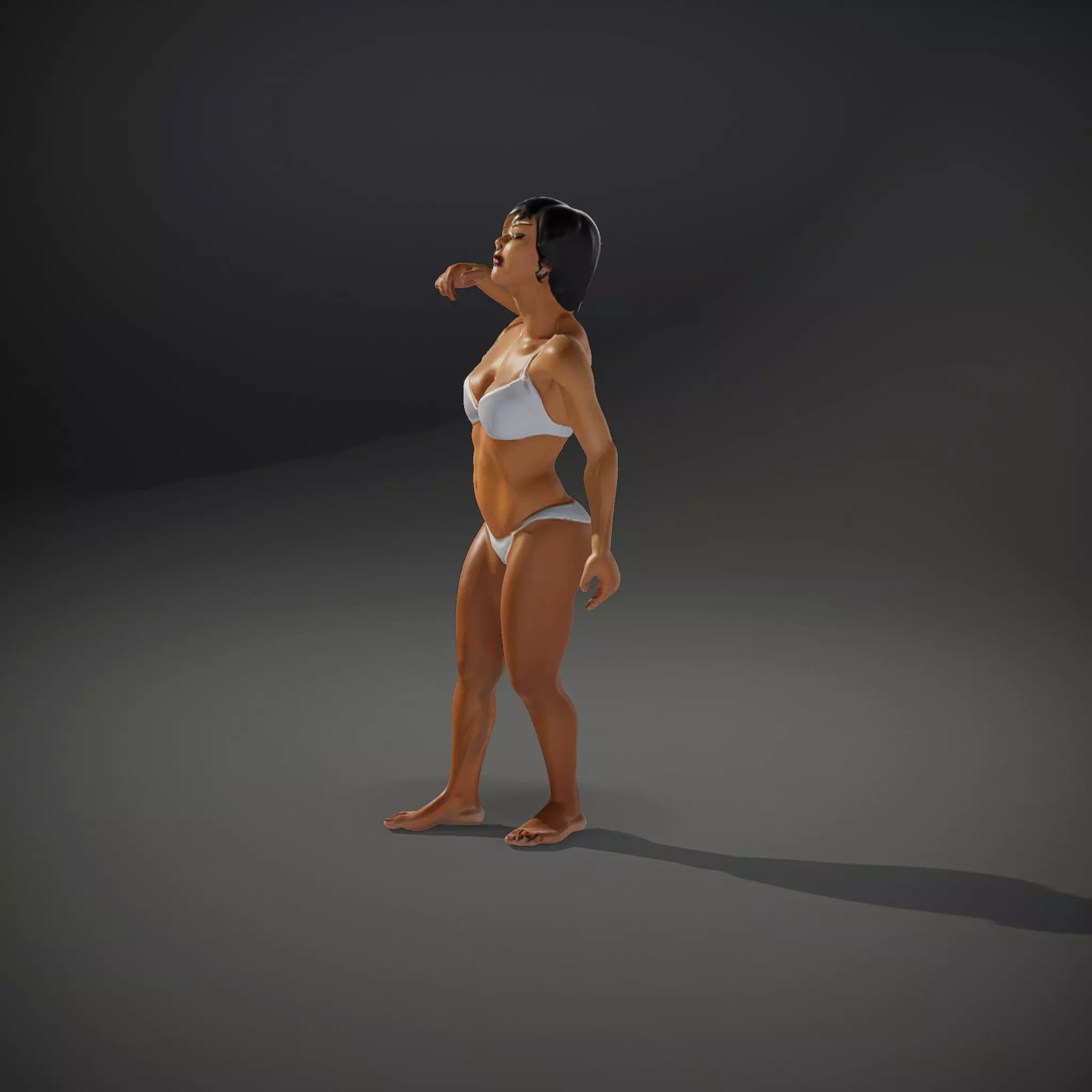 Elegant White Bikini model pack Low-poly 3D model_33