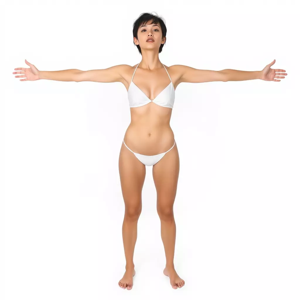 Elegant White Bikini model pack Low-poly 3D model_2