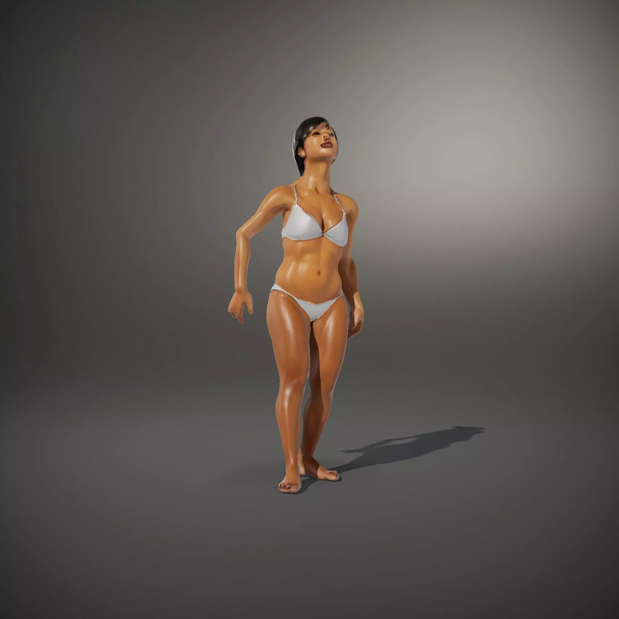 Elegant White Bikini model pack Low-poly 3D model_34