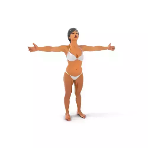 Elegant White Bikini model pack Low-poly 3D model Elegant White Bikini model pack Low-poly 3D model