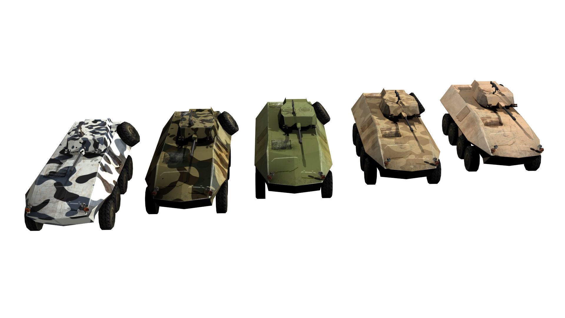 5 LAV 25 APC models for VR and Games Low-poly 3D model_7