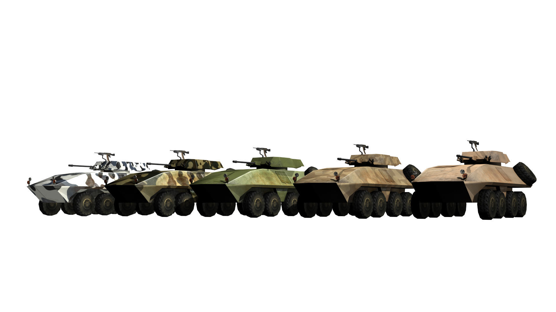 5 LAV 25 APC models for VR and Games Low-poly 3D model_8