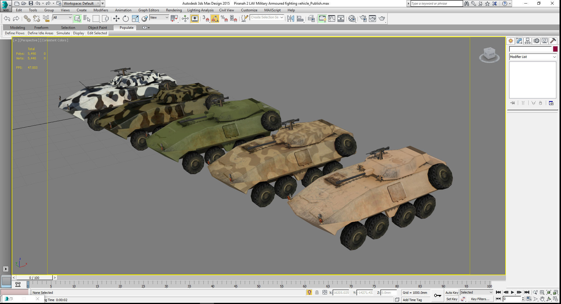 5 LAV 25 APC models for VR and Games Low-poly 3D model_12