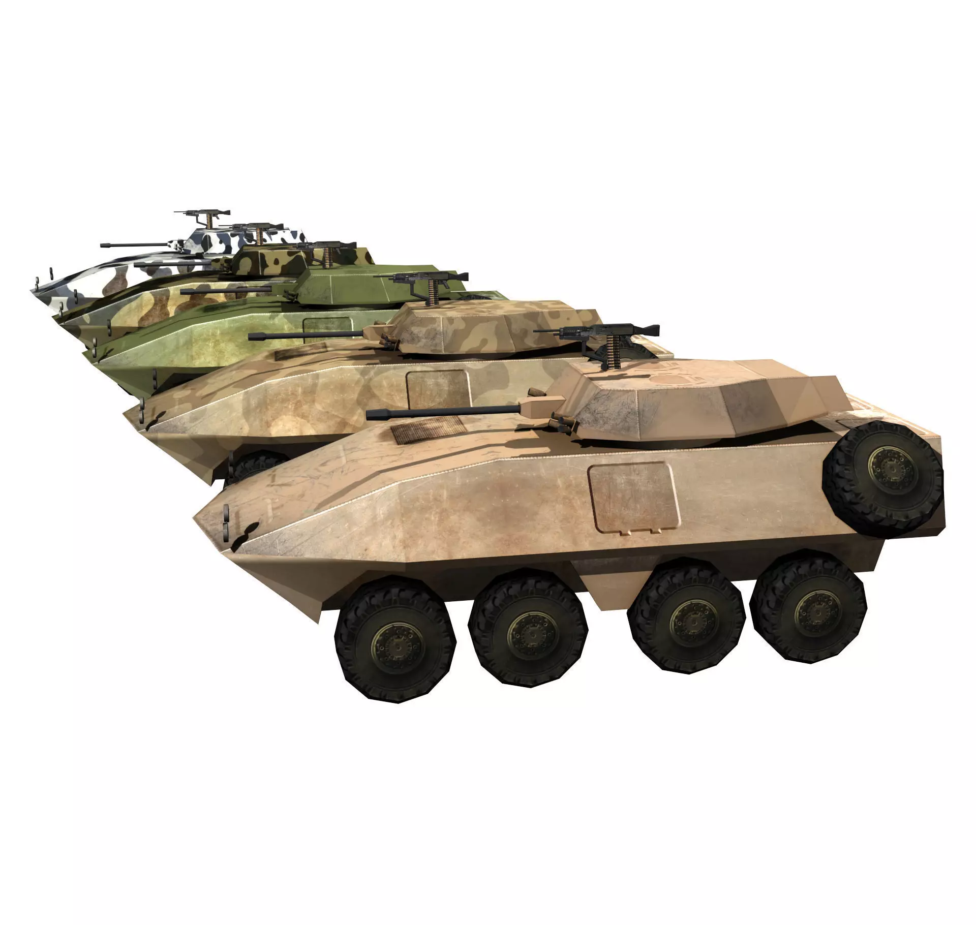 5 LAV 25 APC models for VR and Games Low-poly 3D model_0