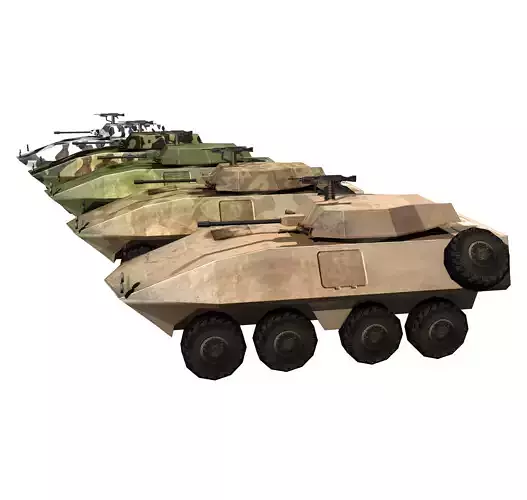 5 LAV 25 APC models for VR and Games Low-poly 3D model