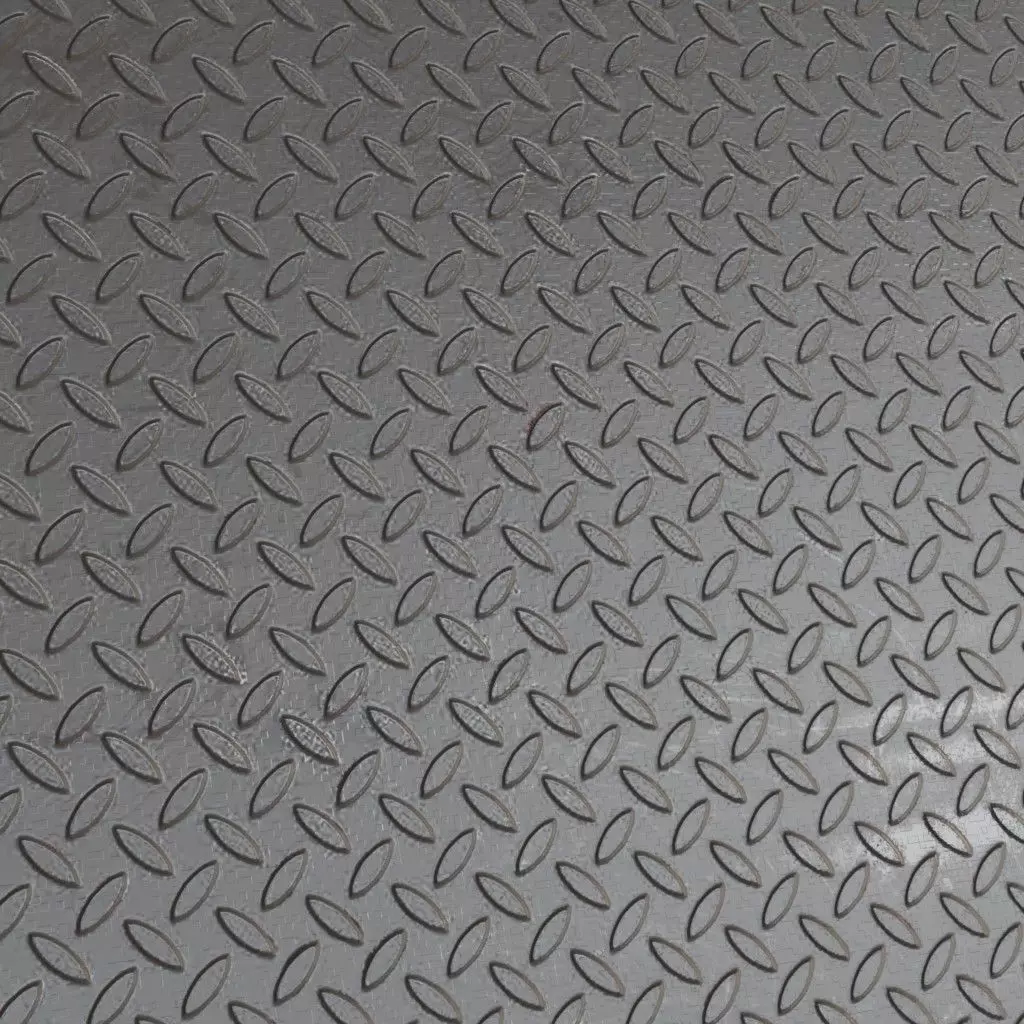 Dark Clean Diamond Tread Plate Metal PBR Seamless Texture_3