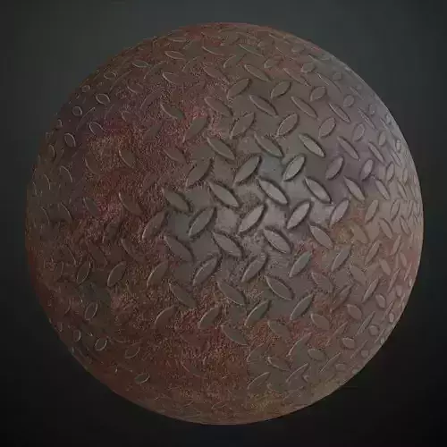Rusty Dark Metal Diamond Tread Plate PBR Seamless Texture Rusty Dark Metal Diamond Tread Plate PBR Seamless Texture