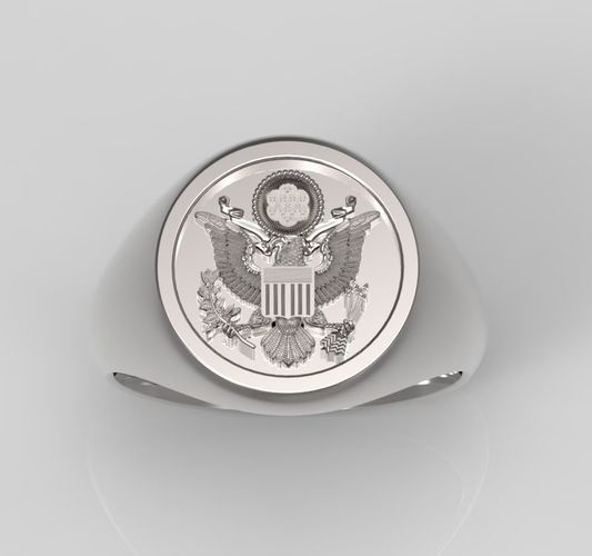 USA Signet Ring - Signet Ring - American Ring  3D print model