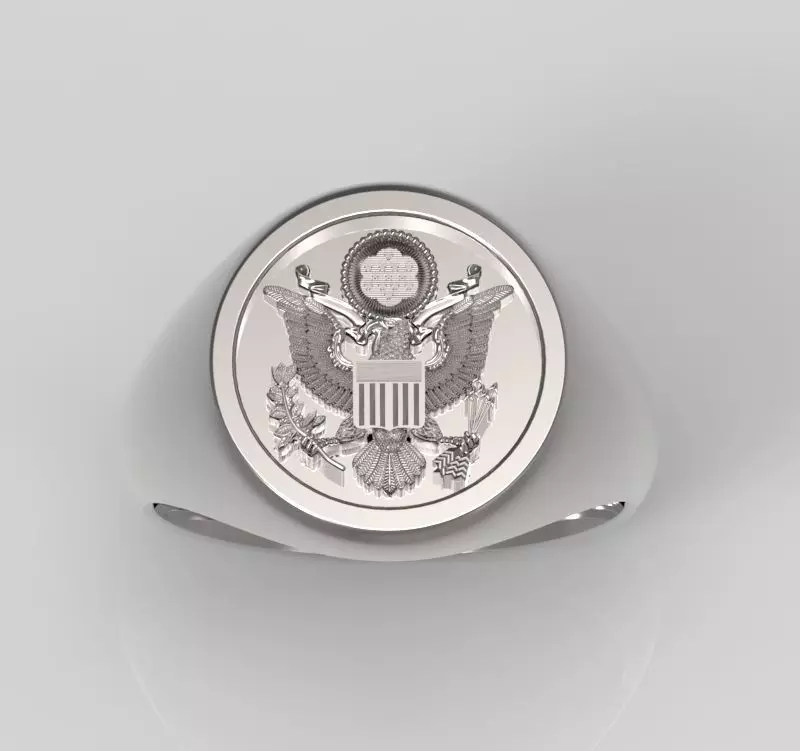USA Signet Ring - Signet Ring - American Ring 3D print model