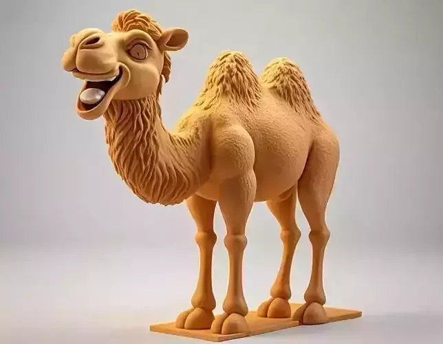 2557 Laughing Camel  3D Printed Full Figure  Statue  pug