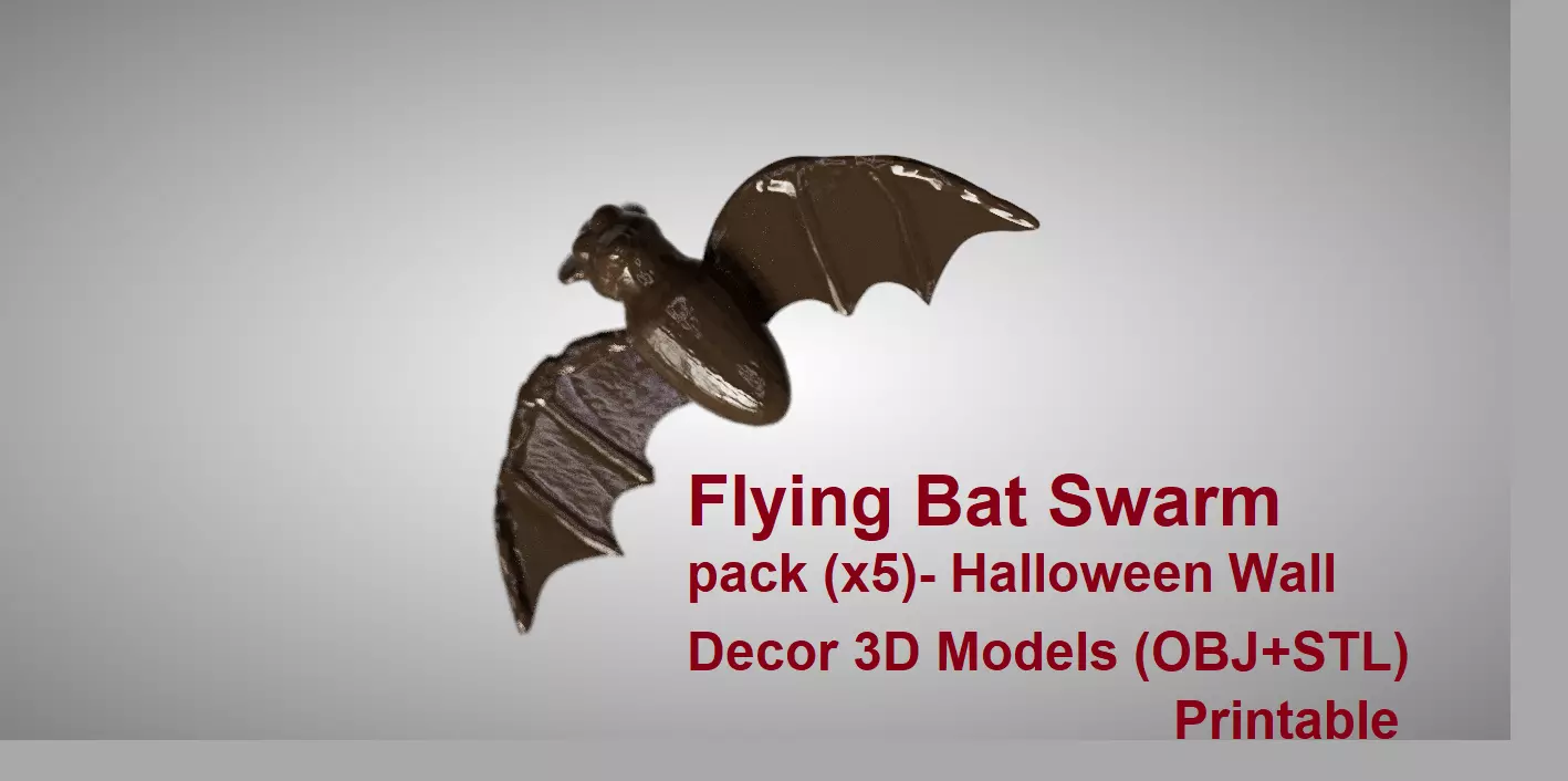 Flying Bat Swarm pack x 5 3D print model