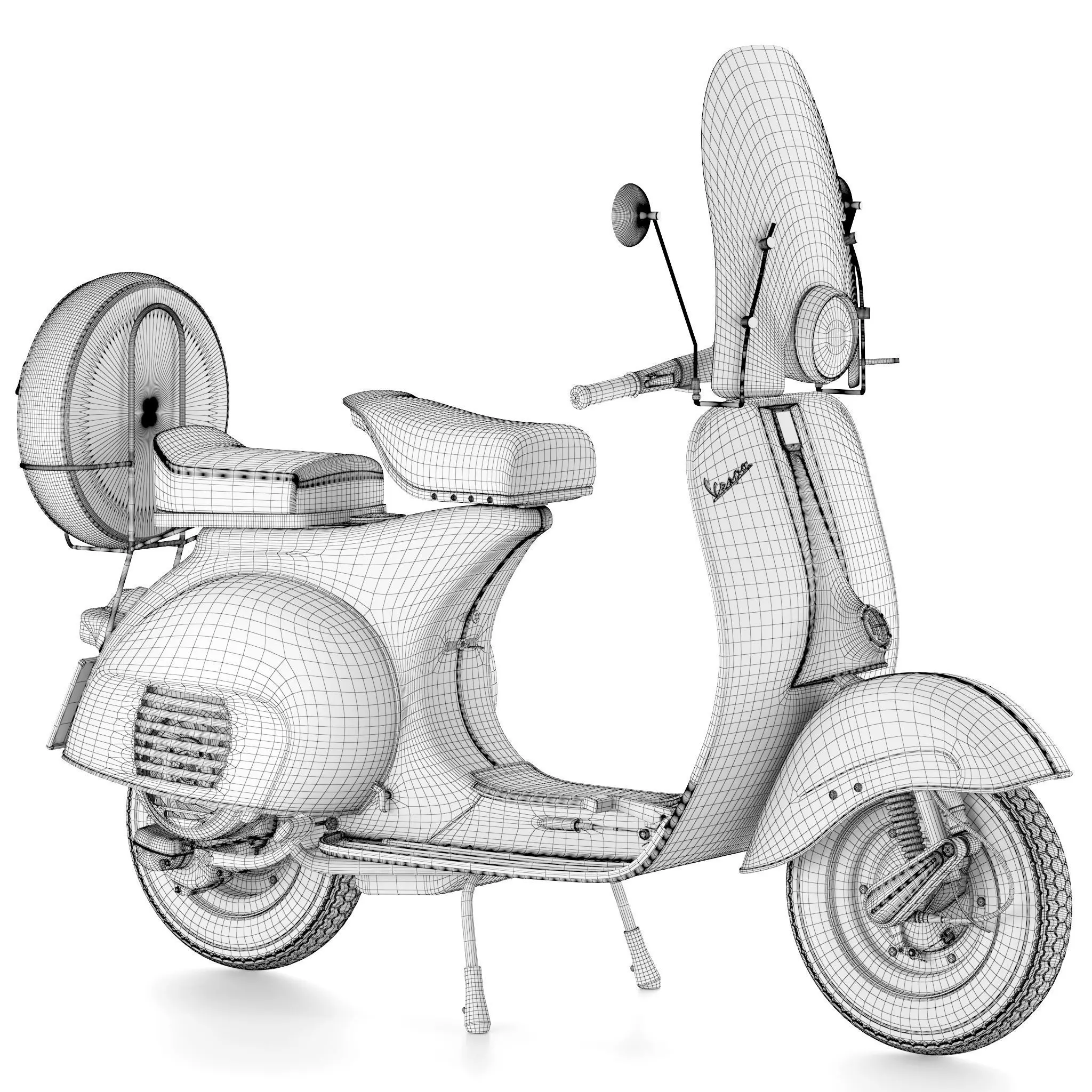 yellow vespa motor 3D model_6