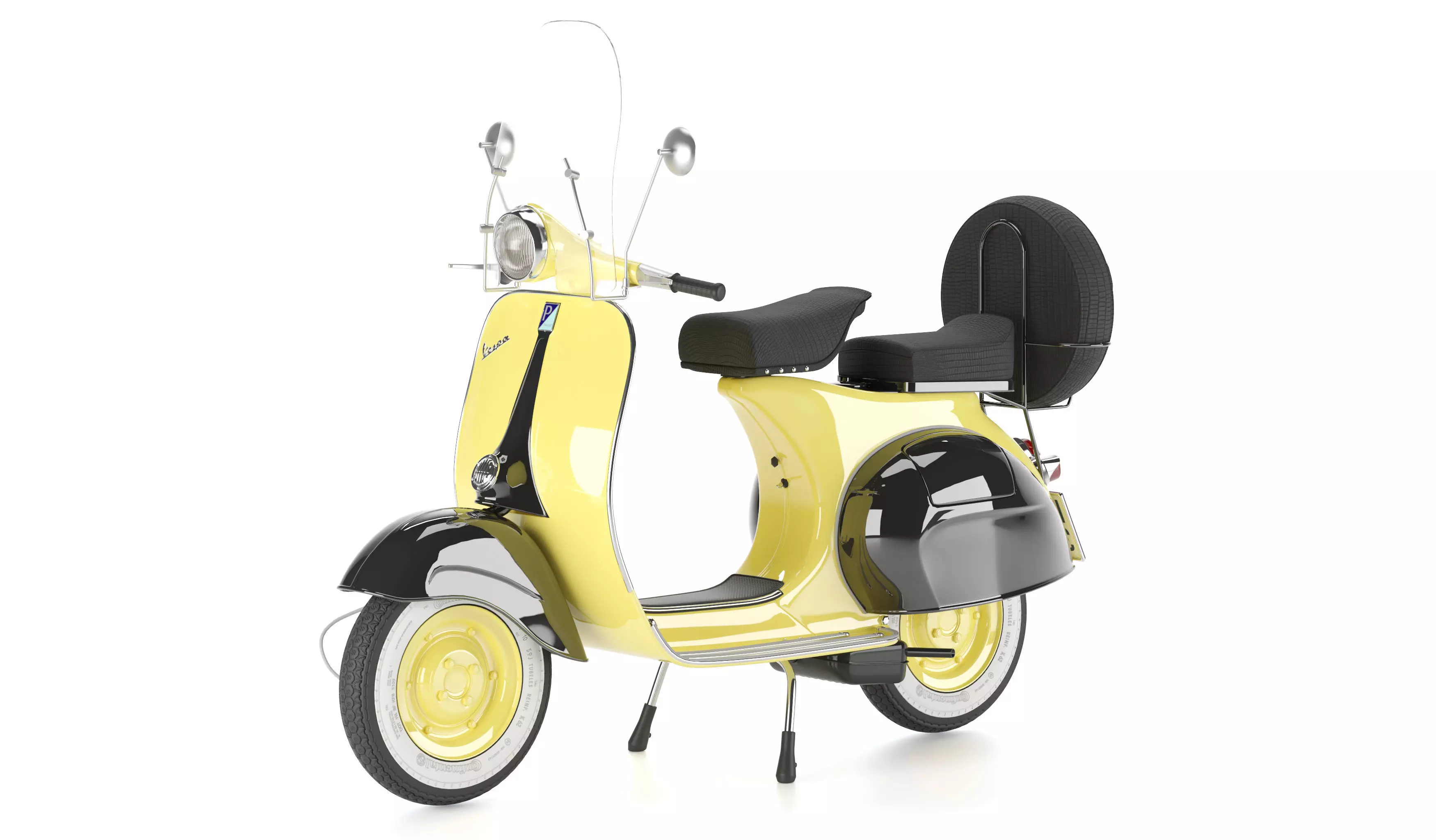 yellow vespa motor 3D model_1
