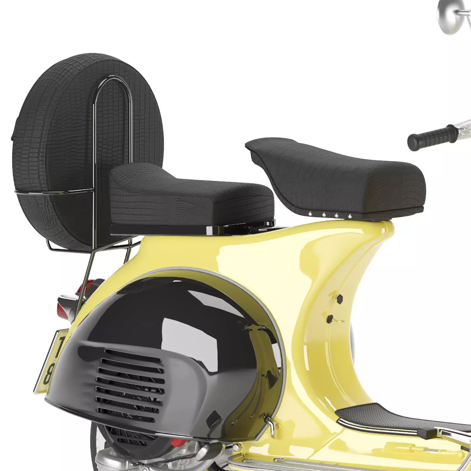 yellow vespa motor 3D model_5