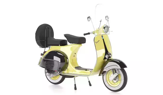 yellow vespa motor 3D model