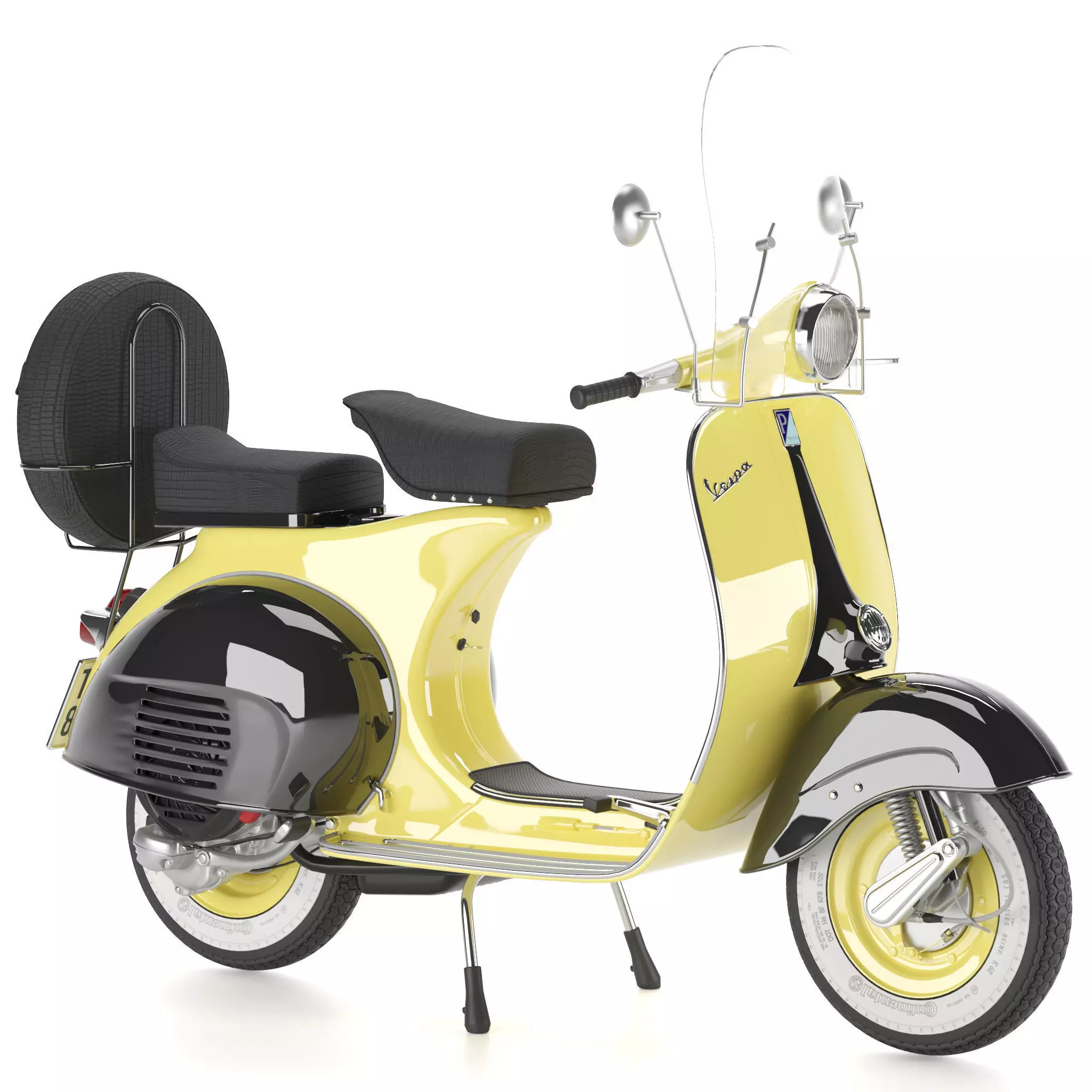 yellow vespa motor 3D model_2