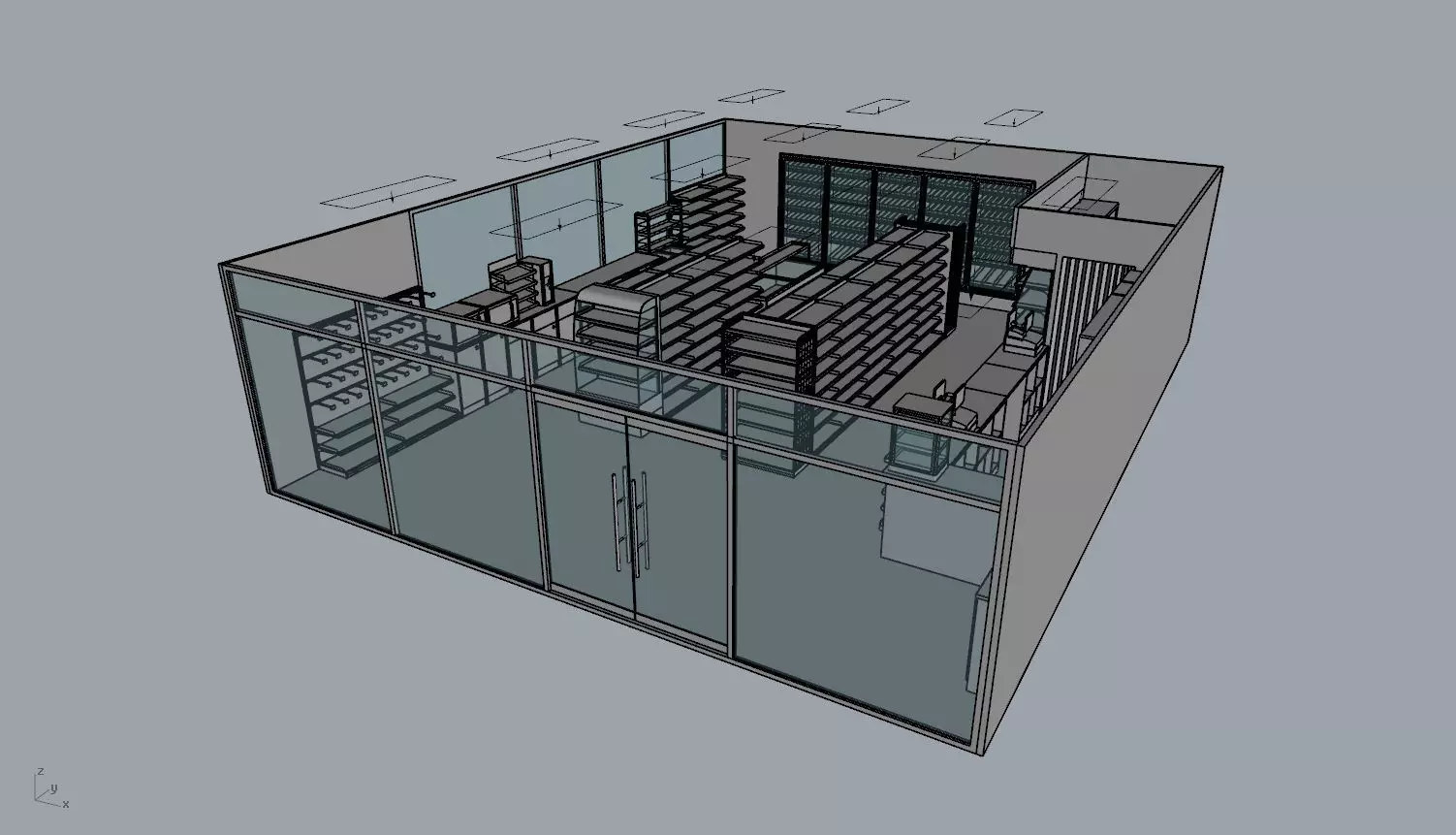 Convenience store and gas station 3D model