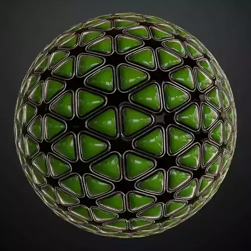 Green Padded Triangular Sci-Fi Wall Panel PBR Seamless Texture Green Padded Triangular Sci-Fi Wall Panel PBR Seamless Texture