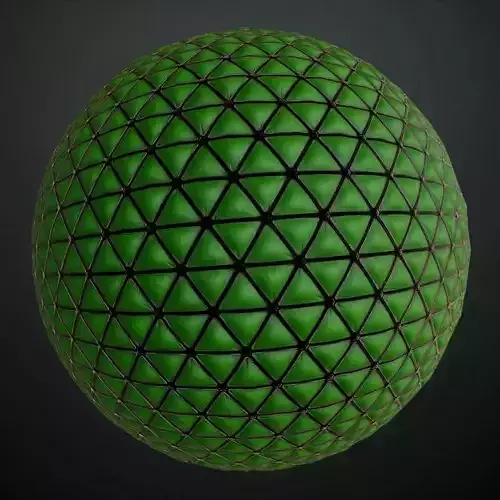 Dark Green Padded Triangular Wall Panel PBR Seamless