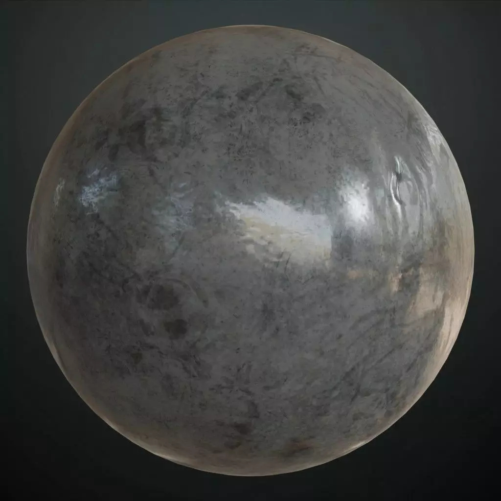 Smudged High-Gloss Dark Metal Texture PBR Seamless Texture_0