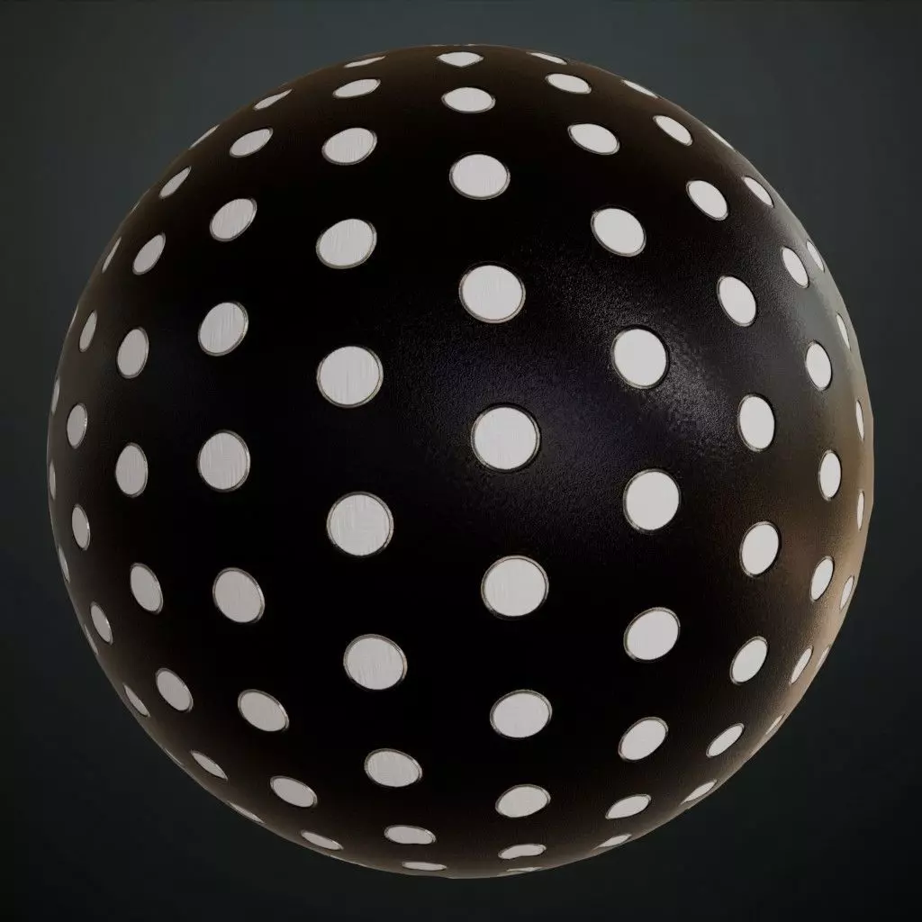 Black Perforated Metal Grill Screen PBR Seamless Texture_0