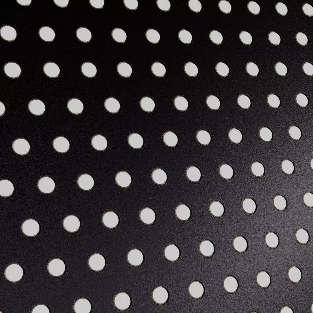 Black Perforated Metal Grill Screen PBR Seamless Texture_3