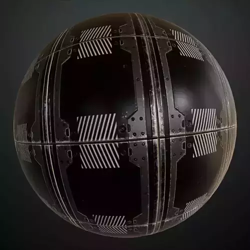 Black Modular Sci-Fi Warning Panel PBR Seamless Texture Black Modular Sci-Fi Warning Panel PBR Seamless Texture