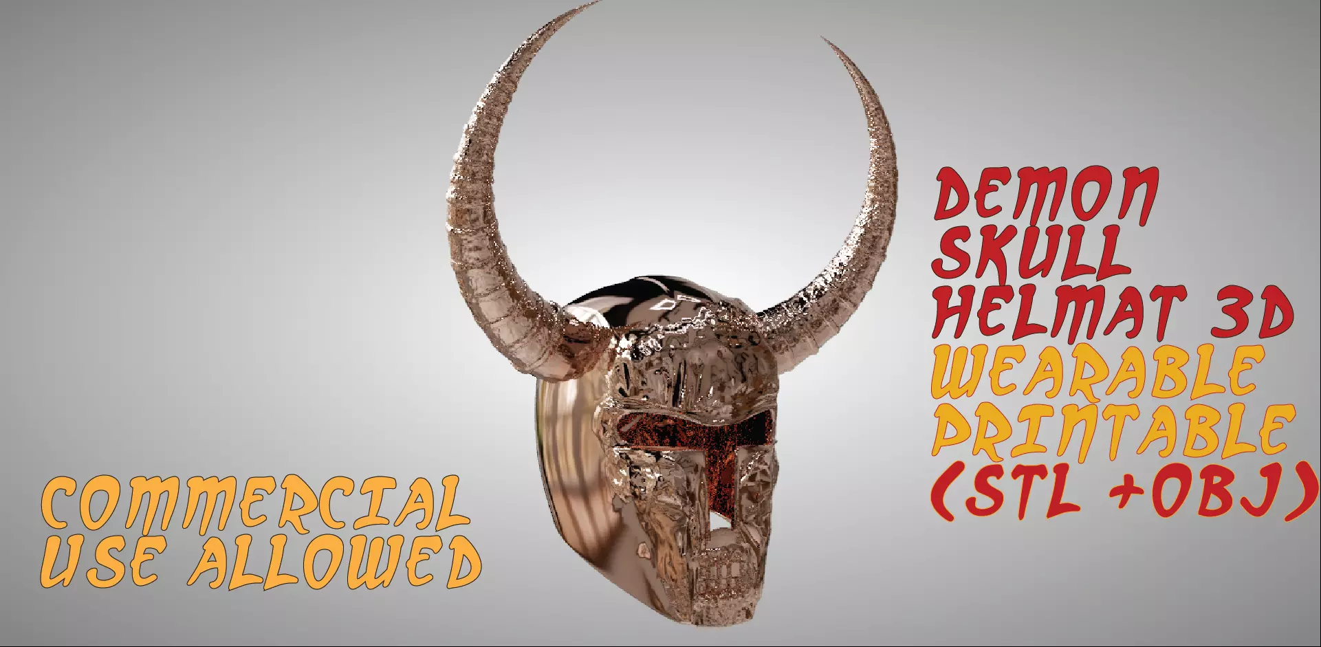 Demon Skull Helmat Wearable for Cosplay Horror Events 3D print model_0