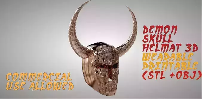 Demon Skull Helmat Wearable for Cosplay Horror Events 3D print model Demon Skull Helmat Wearable for Cosplay Horror Events 3D print model