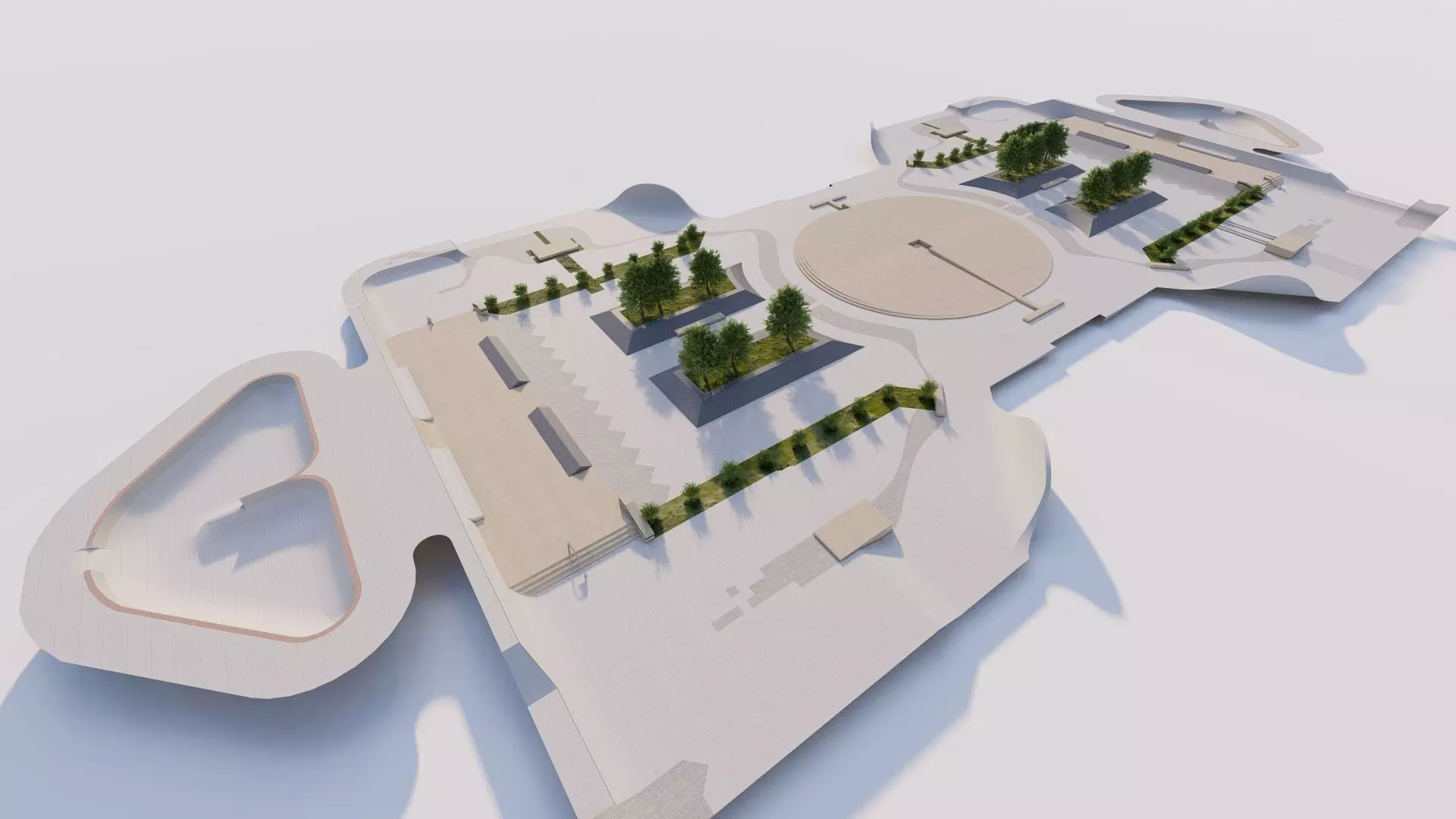 Skatepark-Skate Park PACK 3D model_4