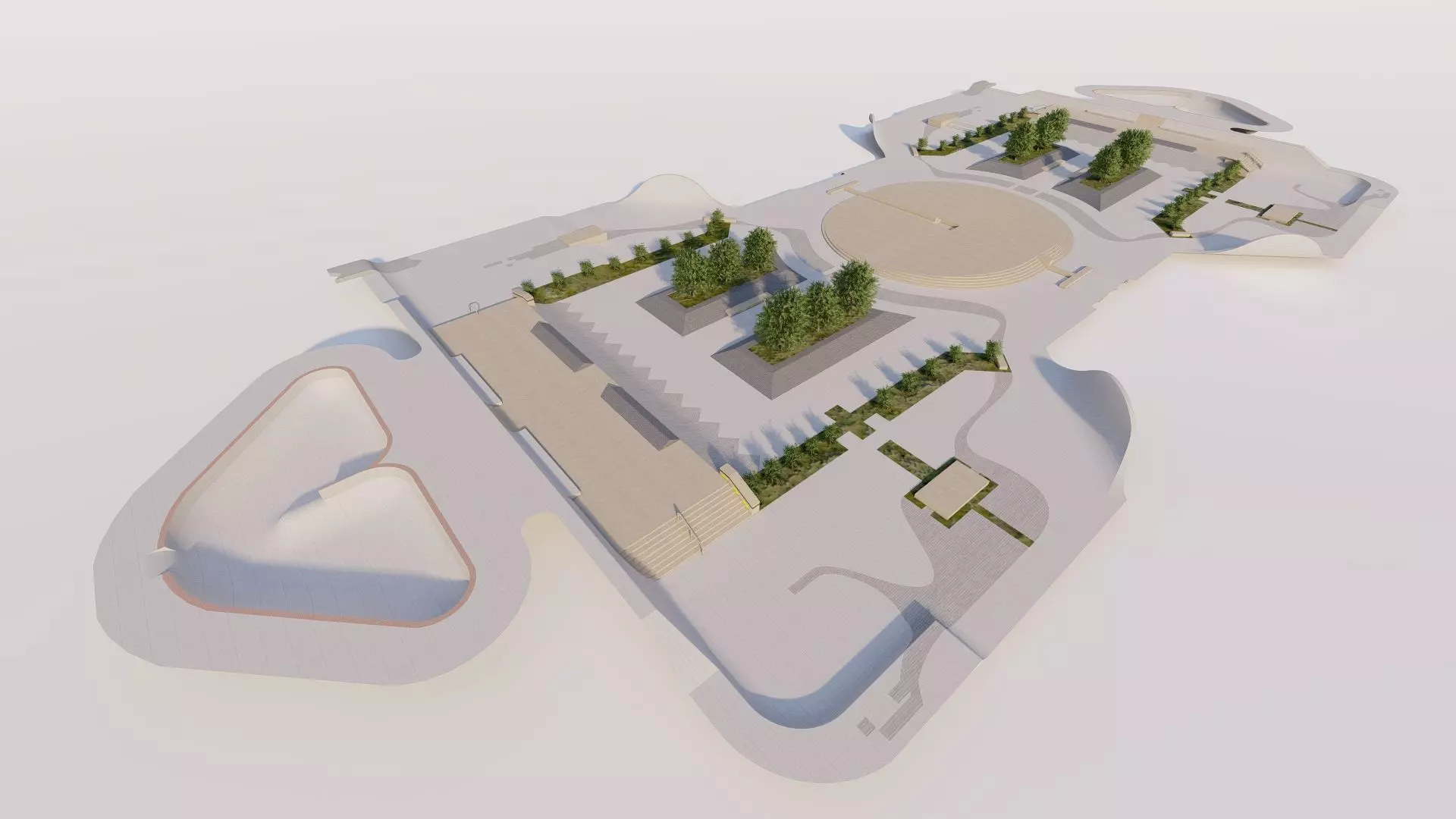 Skatepark-Skate Park PACK 3D model_1