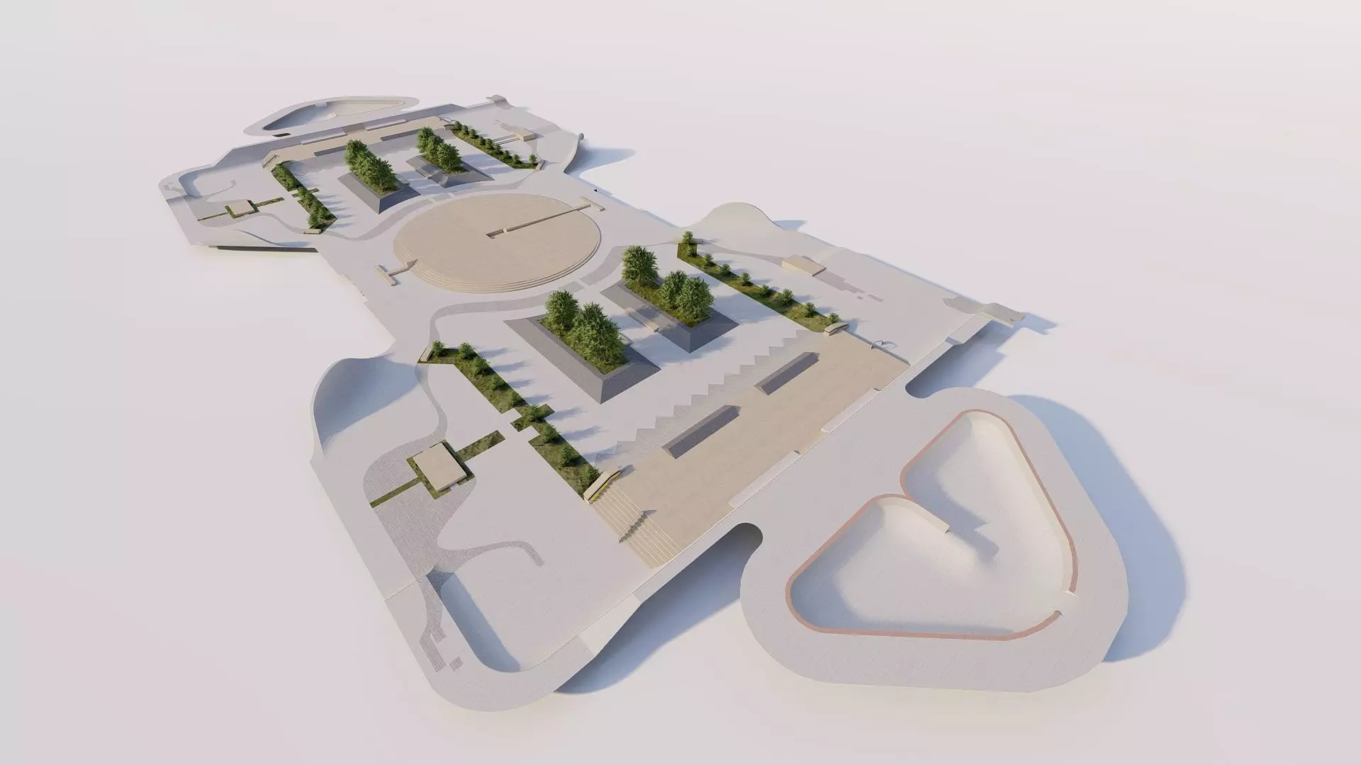 Skatepark-Skate Park PACK 3D model_0