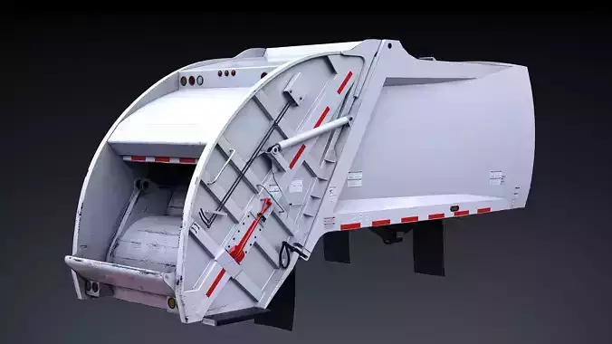 Garbage truck body Low-poly 3D model 6
